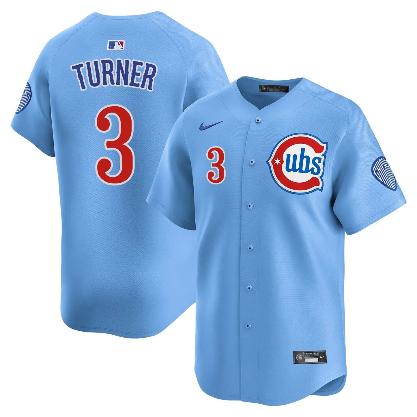 Justin Turner Chicago Cubs Nike Men's Light Blue 2nd Alternate Limited Jersey