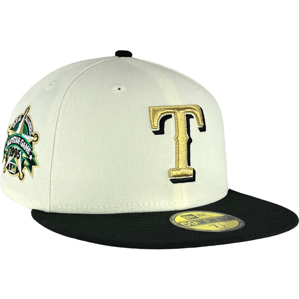 Texas Rangers Chrome White/Black New Era 59FIFTY Fitted Hat 7 1/4