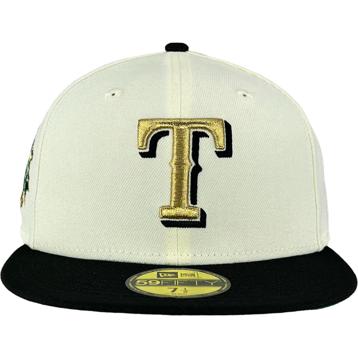 Texas Rangers Chrome White/Black New Era 59FIFTY Fitted Hat 7 1/4