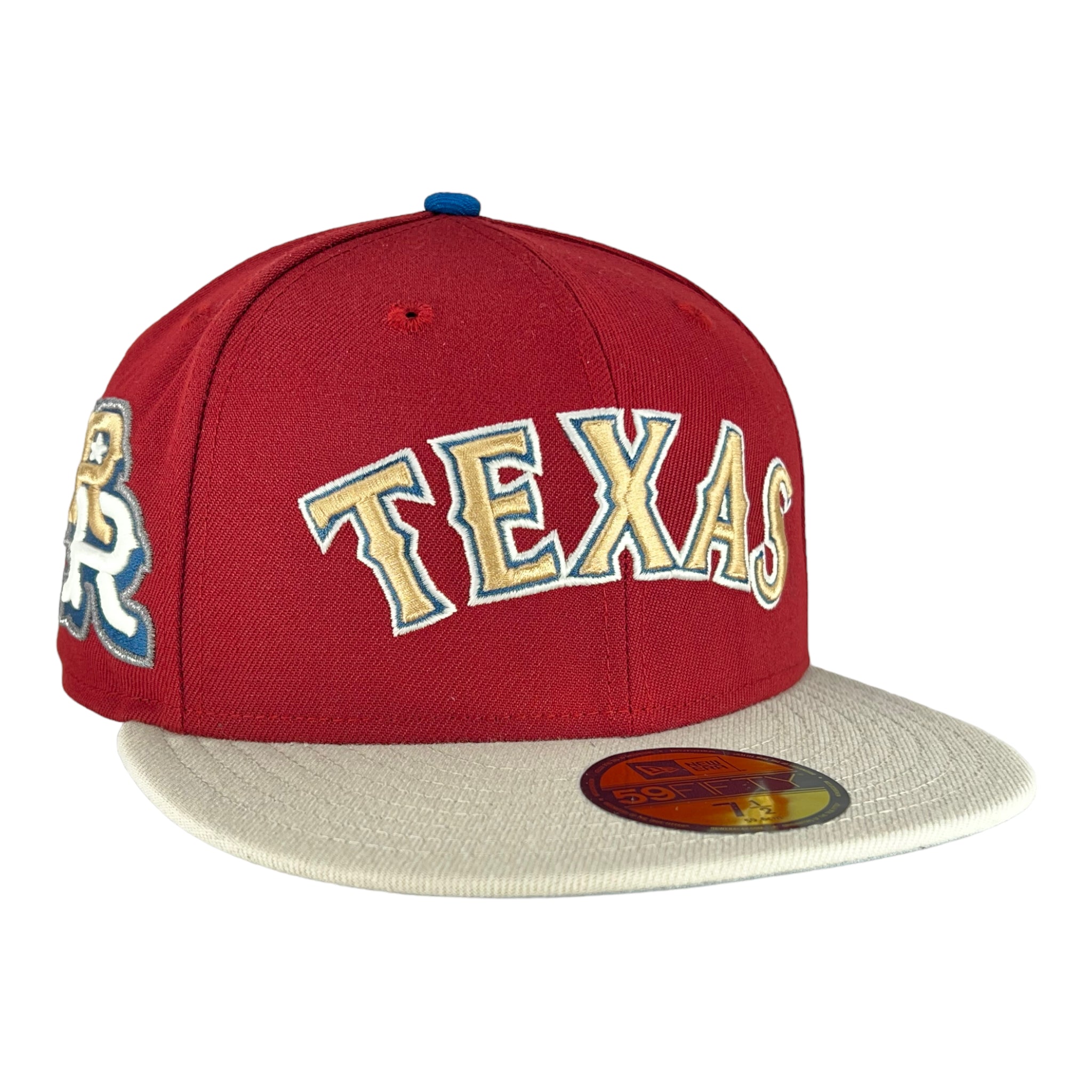 Lids Texas Rangers New Era Retro 59FIFTY Fitted Hat - Stone/Navy