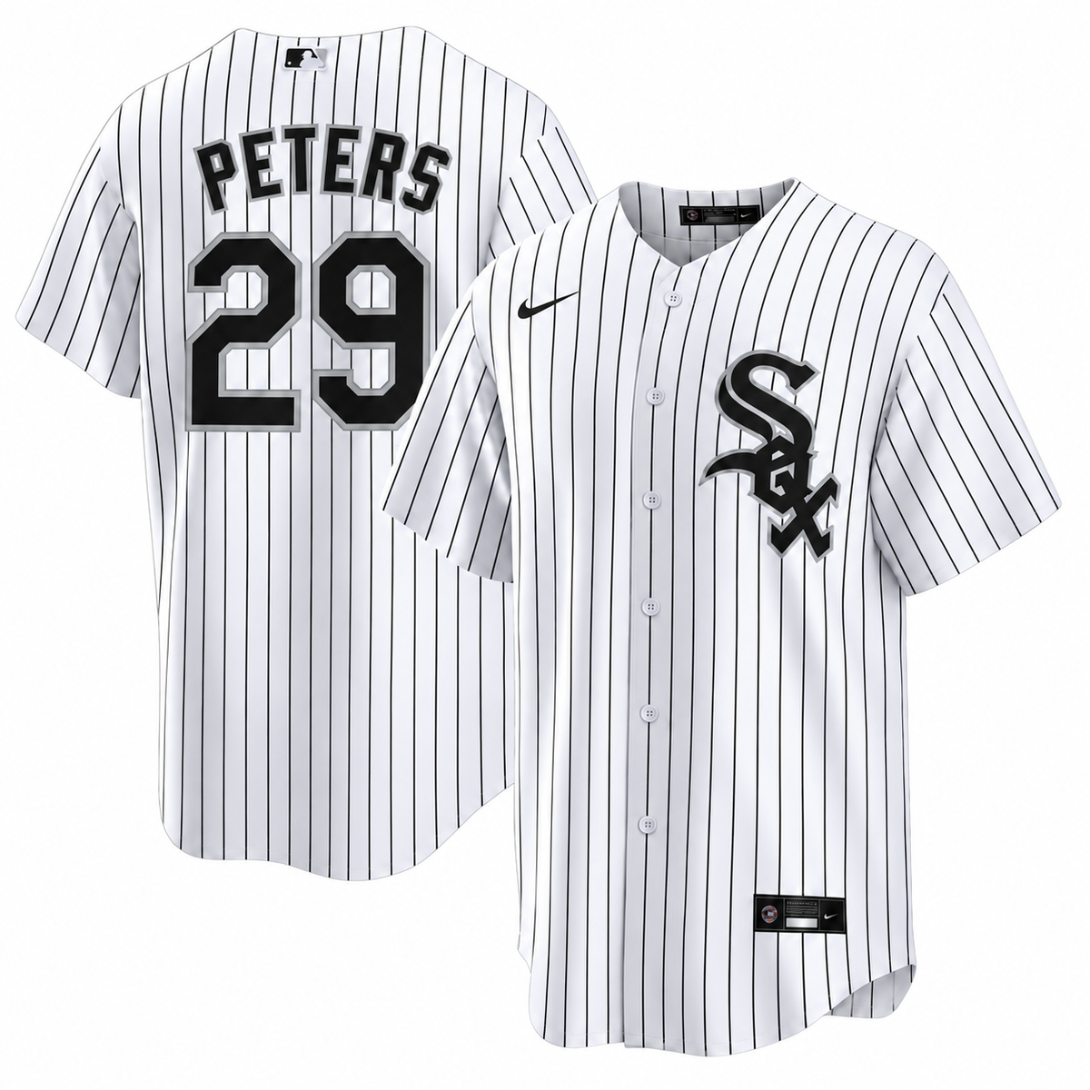 Tristan Peters #29 Chicago White Sox Nike Men's Home White Pinstripe Jersey