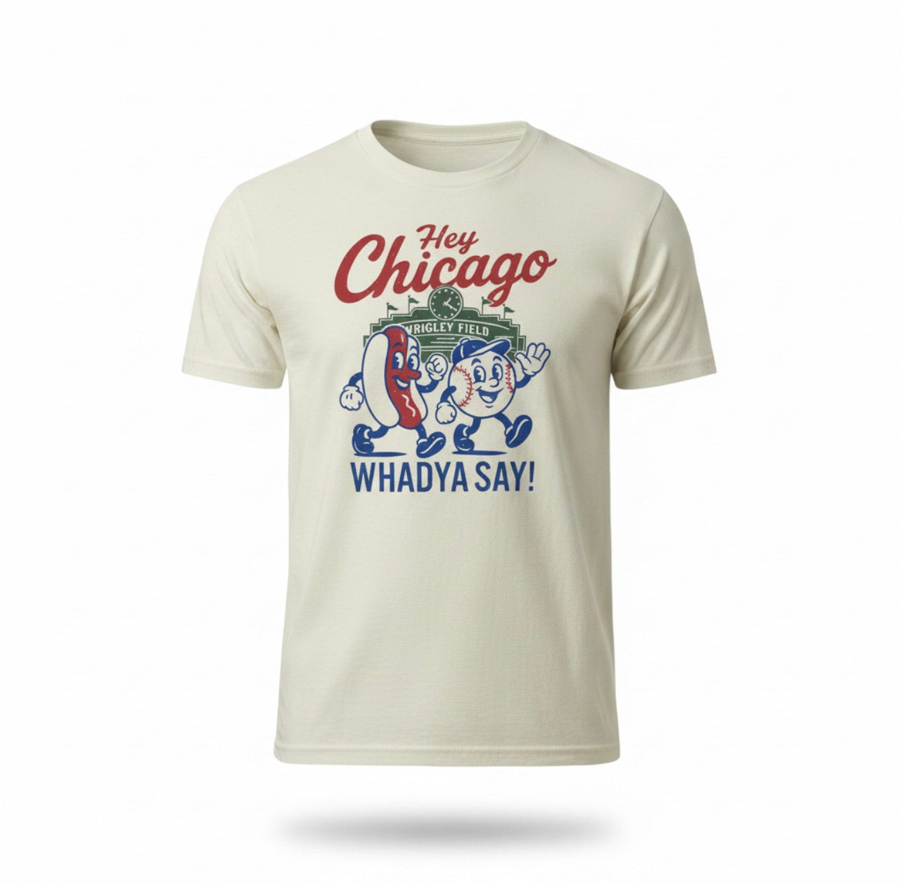 Wrigley Field Natural Hot Dog Baseball T-Shirt