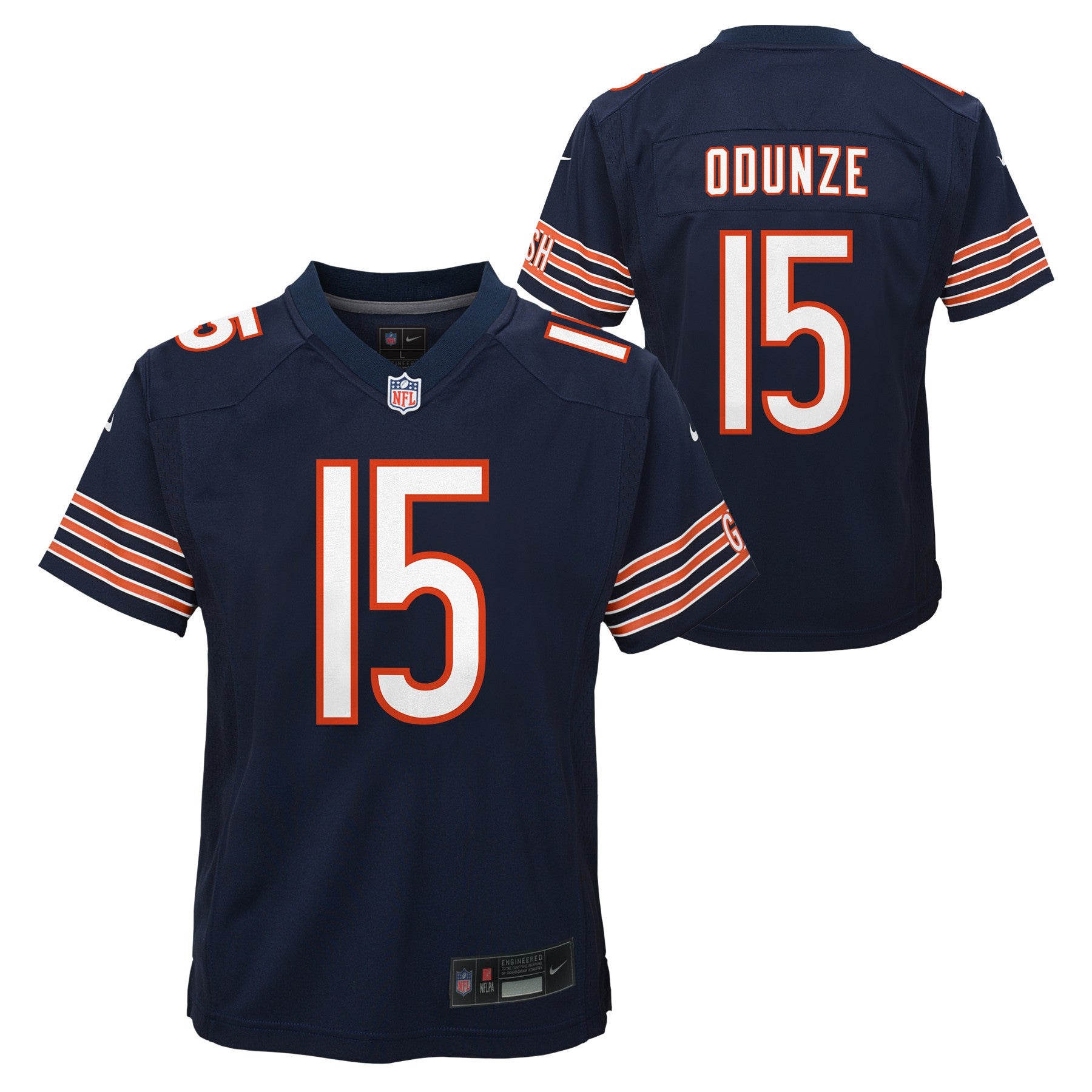 Rome Odunze Chicago Bears Navy Game Replica Youth Jersey Clark Street Sports