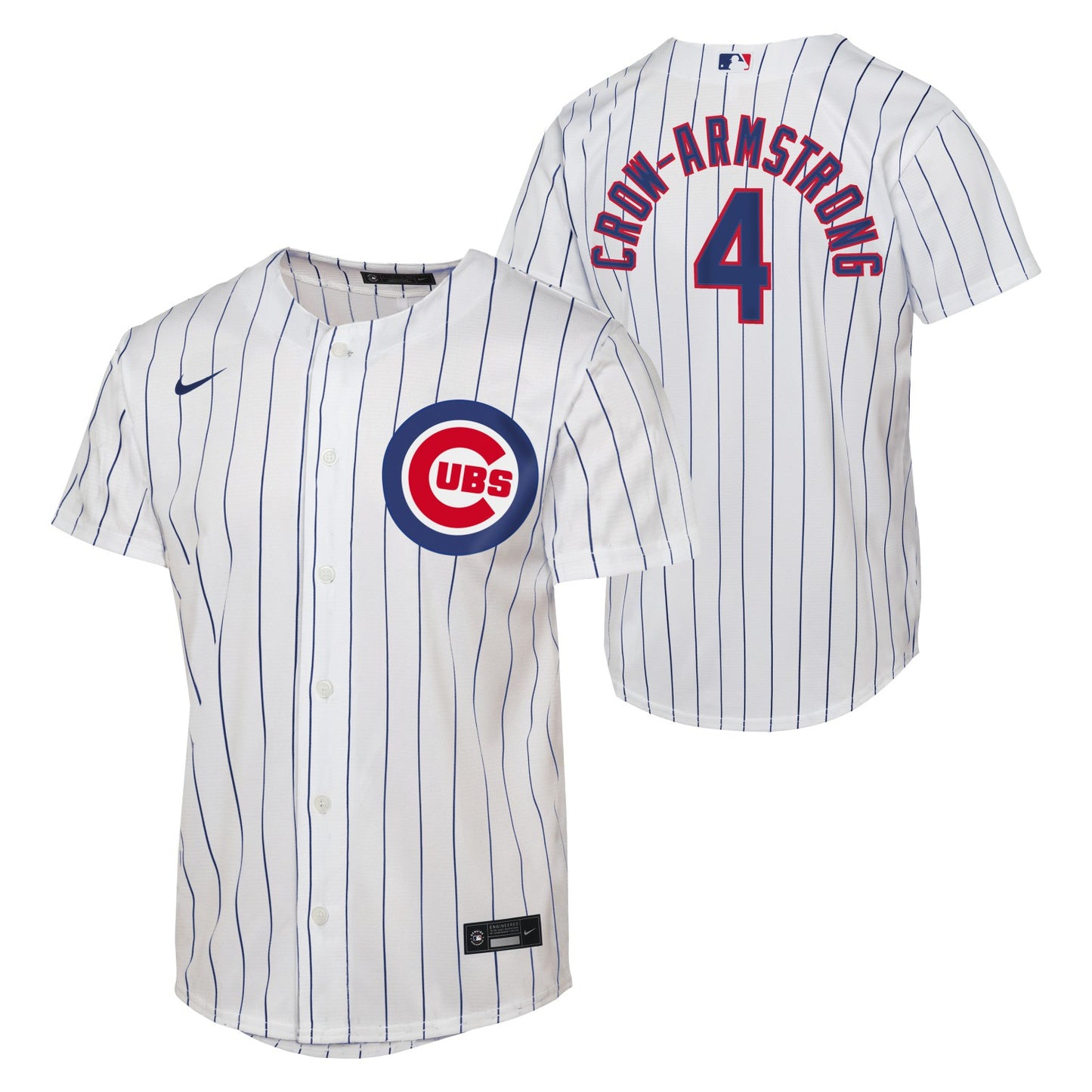 Pete Crow-Armstrong Chicago Cubs Nike Youth Home Pinstripe Game Jersey
