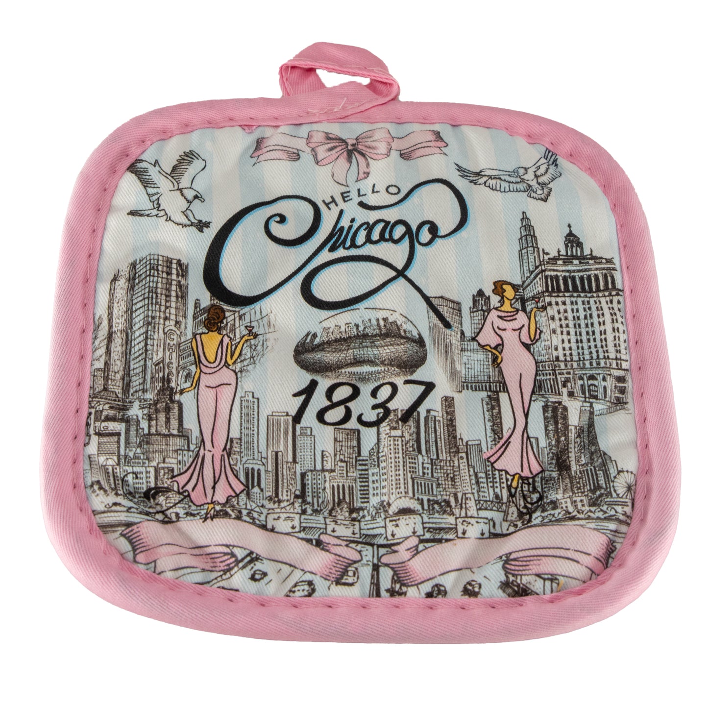 Chicago Pink 1837 Pot Holder