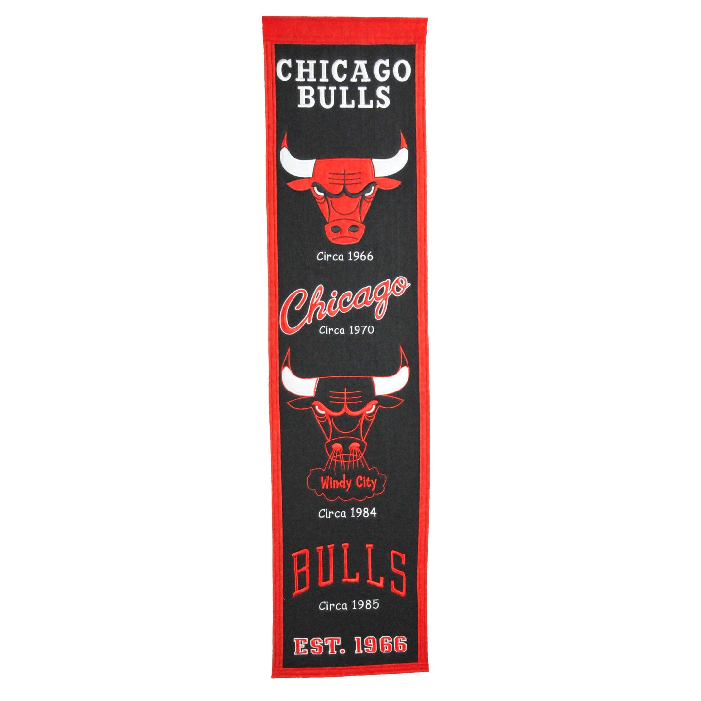 Chicago Bulls Black 8"x32" Wool Banner