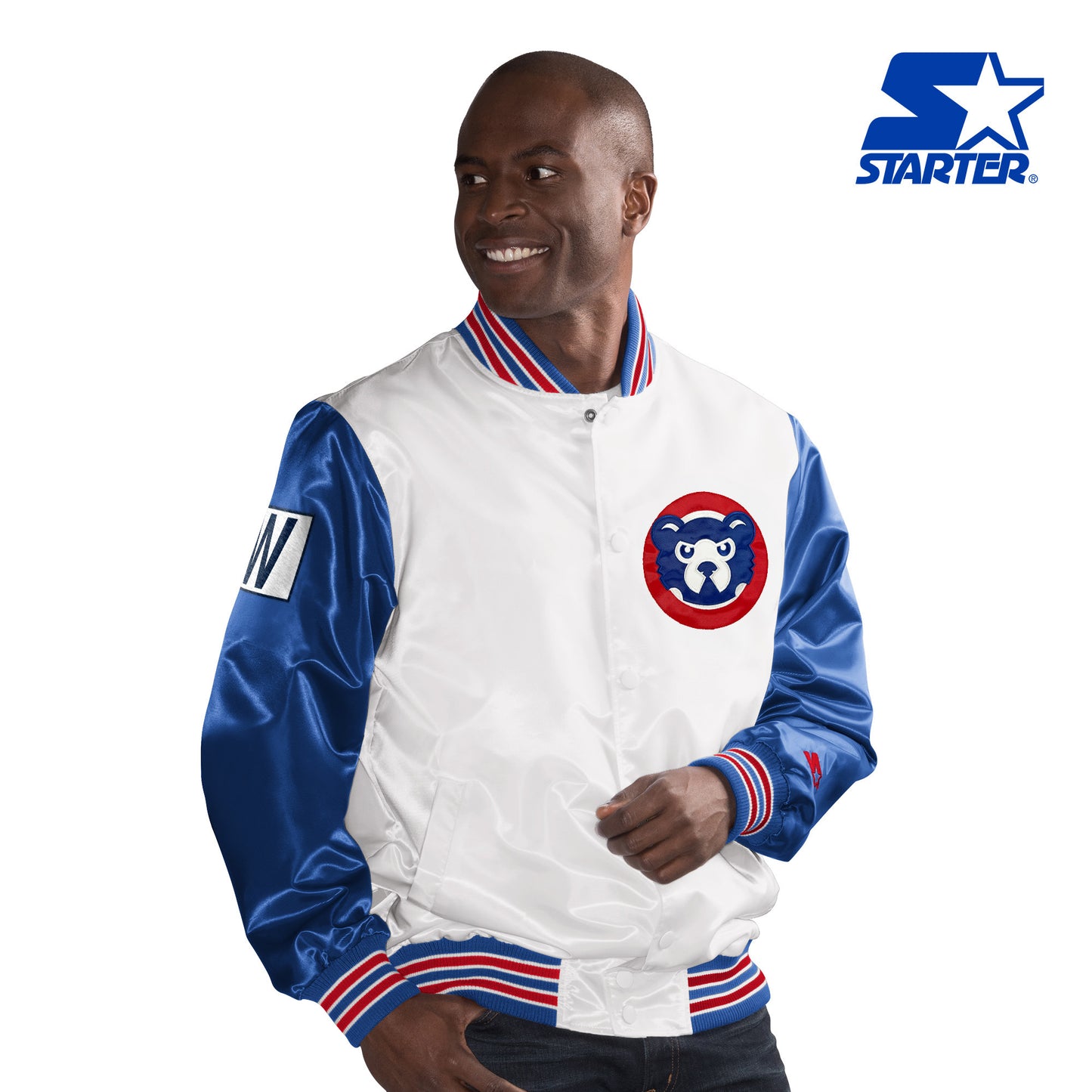 Chicago Cubs White 84 Bear Starter Jacket