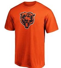 Chicago Bears Orange Bear Head Imprint Super Rival Tee