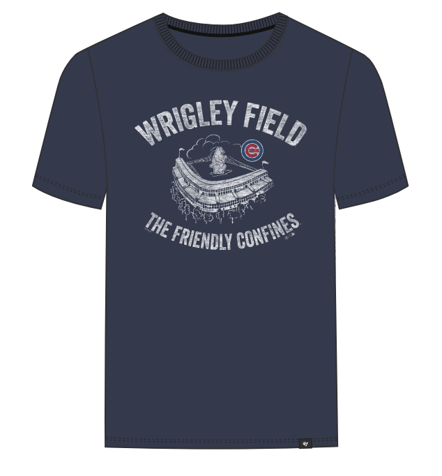 Chicago Cubs Navy Wrigley Field Franklin T-Shirt