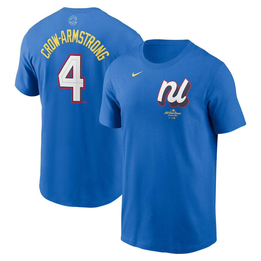 Pete Crow-Armstrong Nike Men's National League Royal 2025 All-Star Edition Name & Number T-Shirt