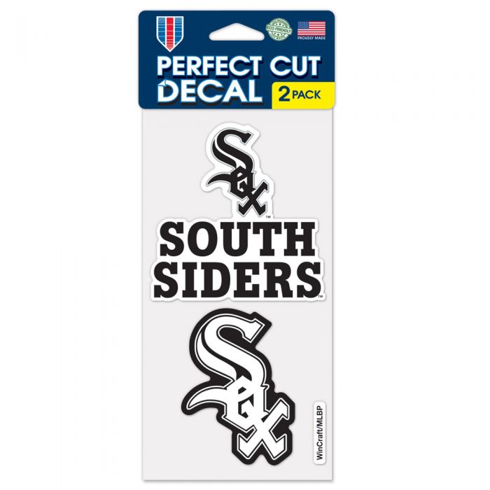 Chicago White Sox 4" x 4" Perfect Cut Decals 2 Pack South Siders and Logo
