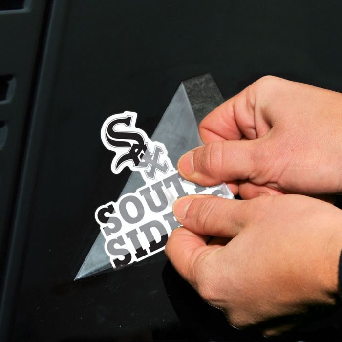 Chicago White Sox 4" x 4" Perfect Cut Decals 2 Pack South Siders and Logo