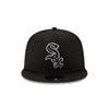 Chicago White Sox Logo Black/Black White Outline New Era 59FIFTY Fitted Hat