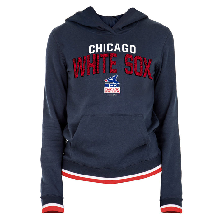 Chicago White Sox Navy Batterman Knit Trim Pullover Women's Hoodie