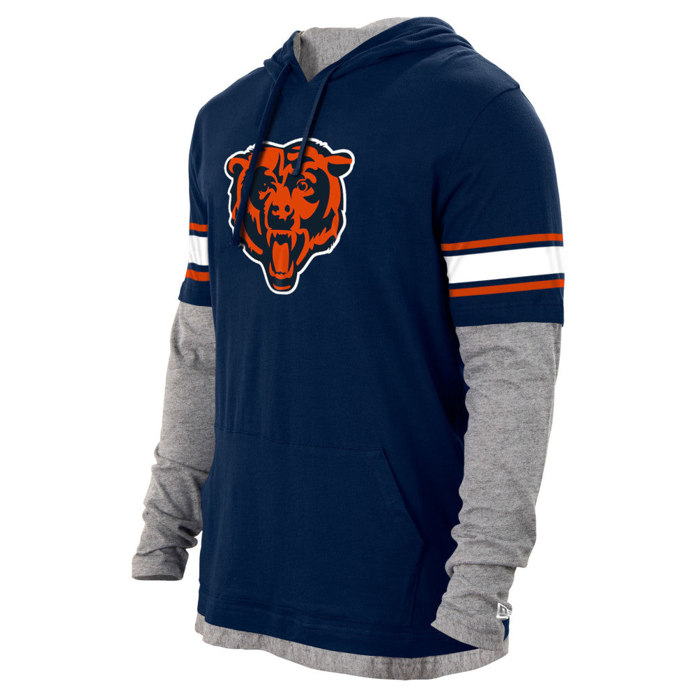 Chicago Bears Double Layered Striped Sleeve Hoody