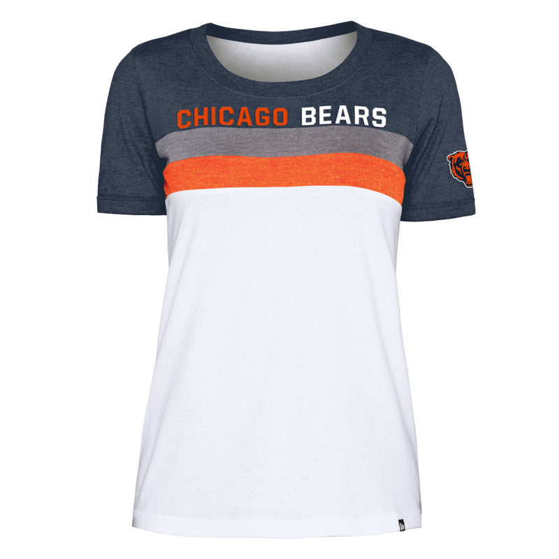 Chicago Bears Women's Throwback Striped Bi-Blend T-Shirt