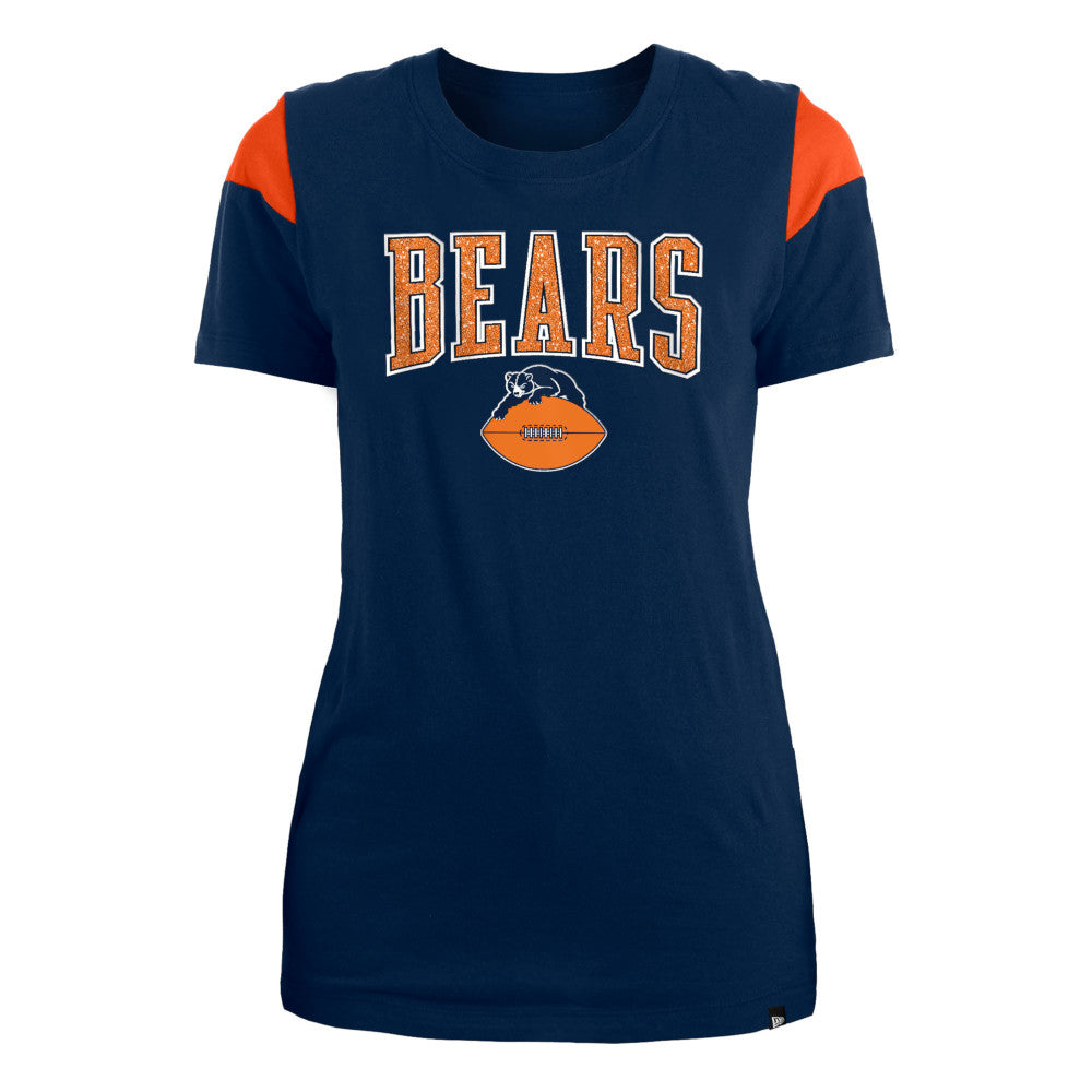 Chicago Bears UNISEX New Crewneck or VNeck Bling Tshirt for Women Sm -3X