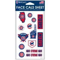 Chicago Cubs Face Cals 4" x 7" Sheet - Skin Safe Face Stickers