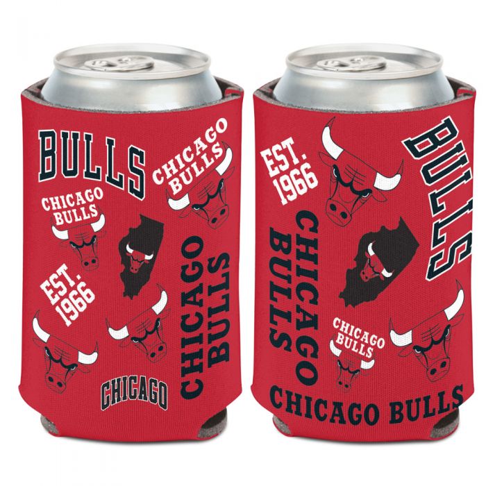 Chicago Bulls Scatter Logo's 12oz. Can Cooler