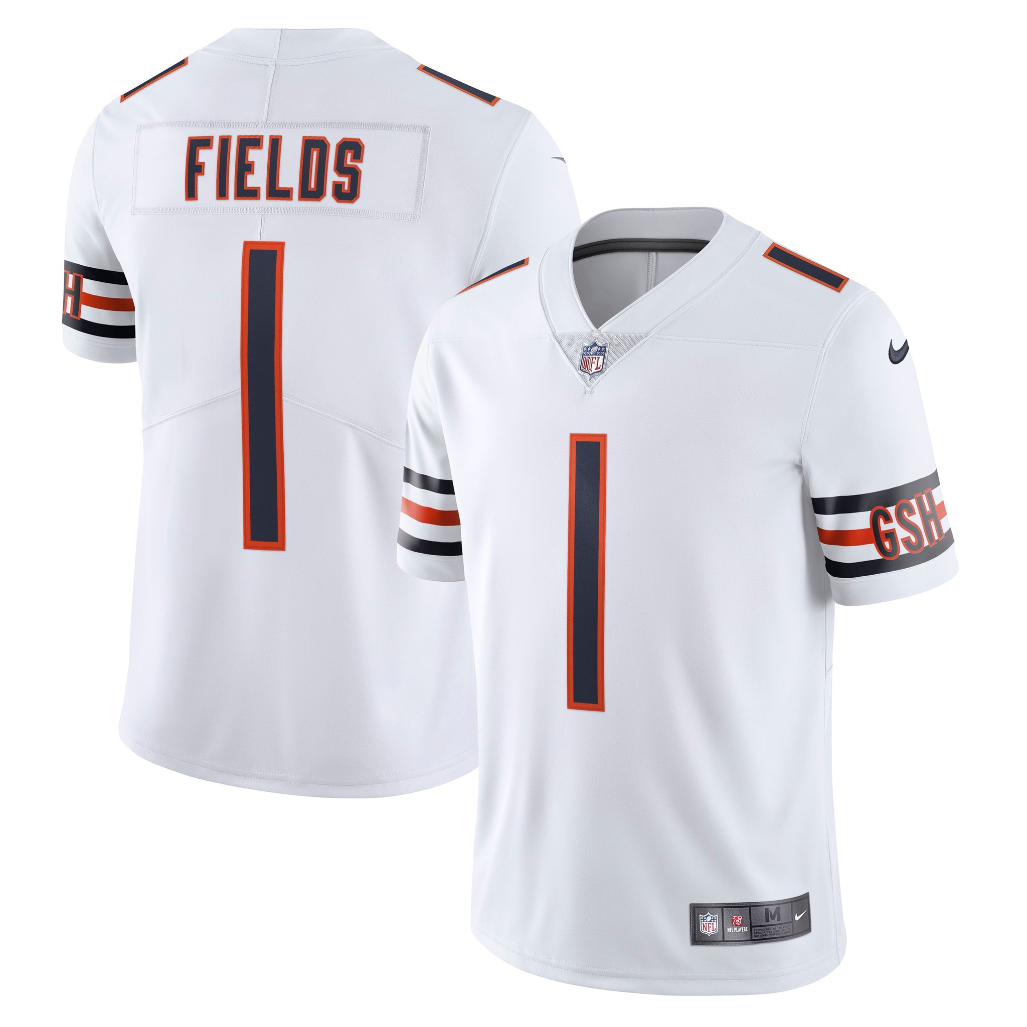 Men's Nike Justin Fields White Chicago Bears Vapor Limited Jersey Size: Small