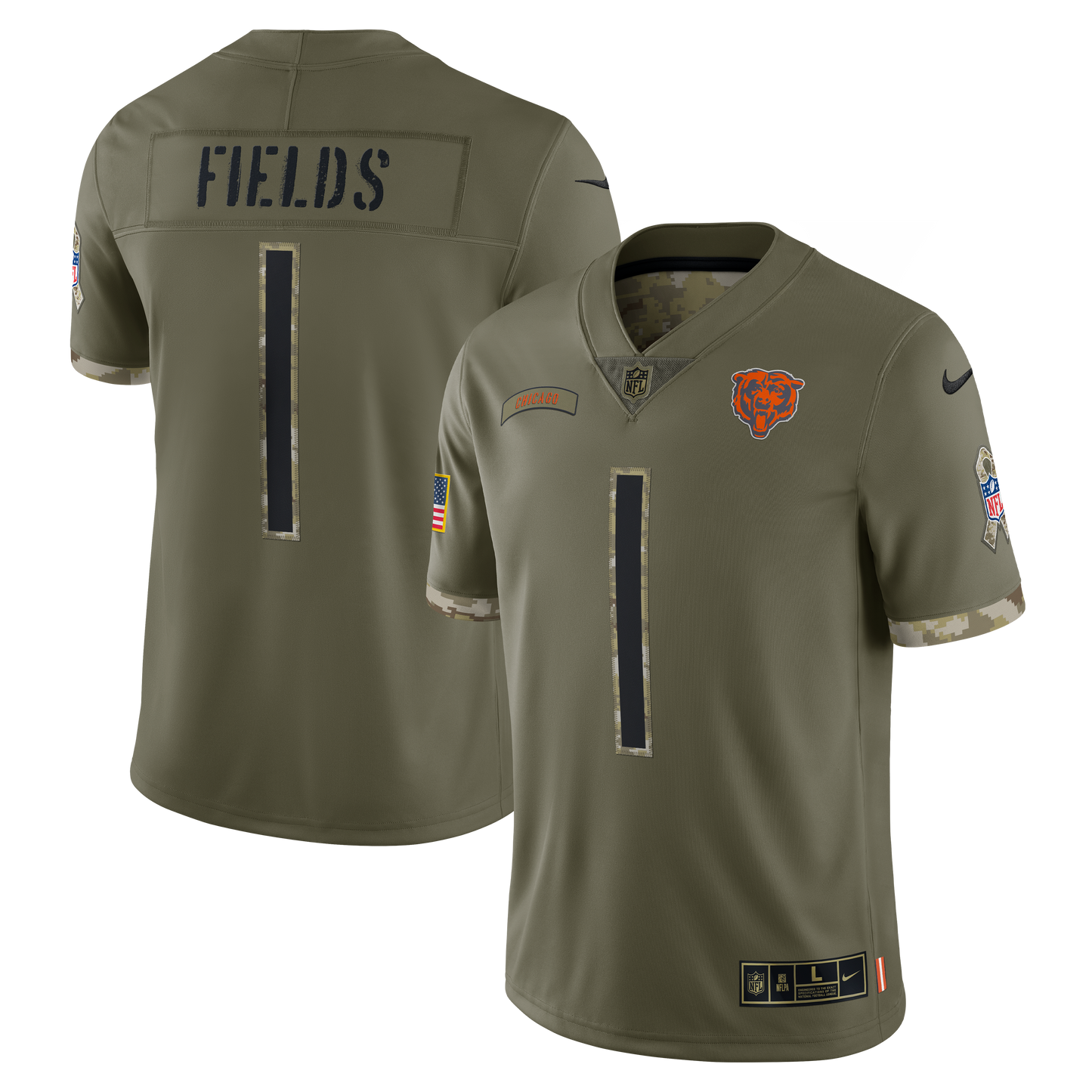 Justin Fields Chicago Bears Nike 2022 Salute To Service Limited Jersey