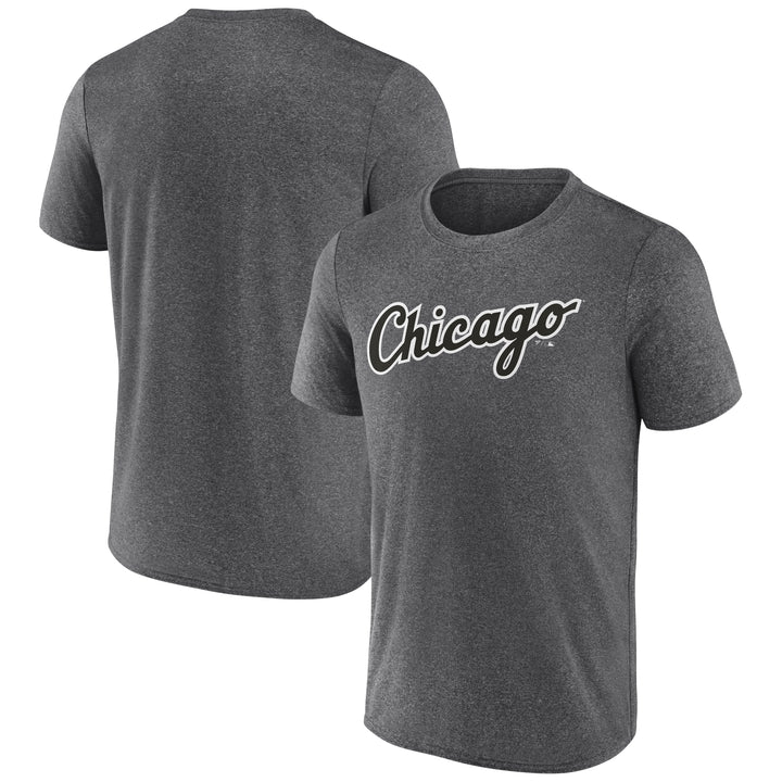 Chicago White Sox Synthetic Wordmark Heather Charcoal Men's T-Shirt