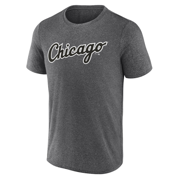 Chicago White Sox Synthetic Wordmark Heather Charcoal Men's T
