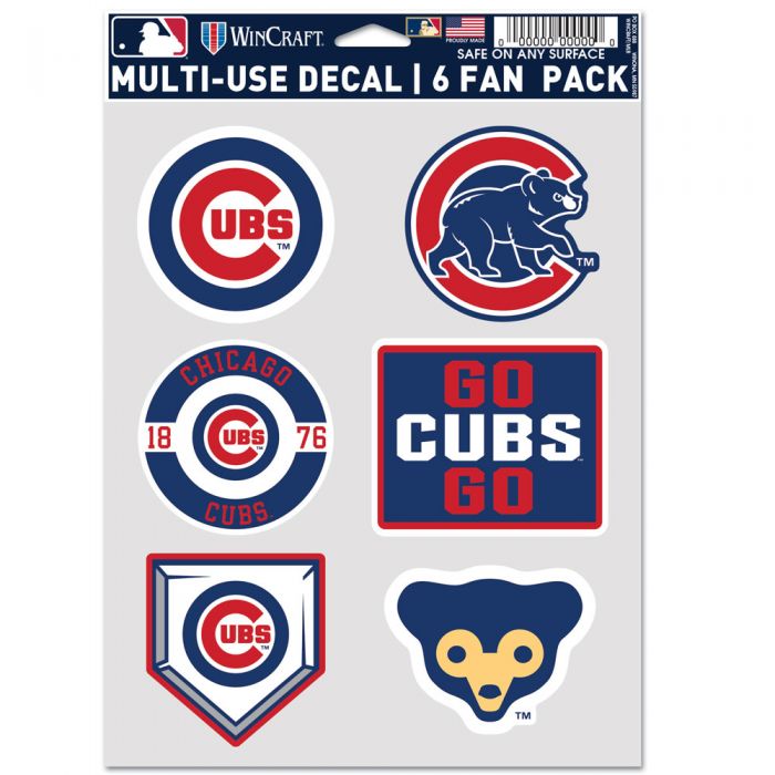 Chicago Cubs Multi-Use Decal 6 Fan Pack - 5.5 in. x 7.75 in.