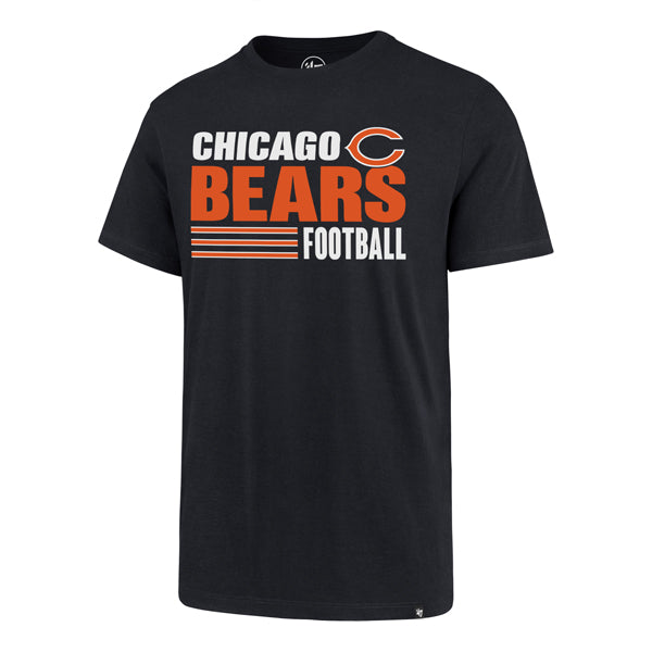 Chicago Bears Navy Stacked Stripe Super Rival T-Shirt