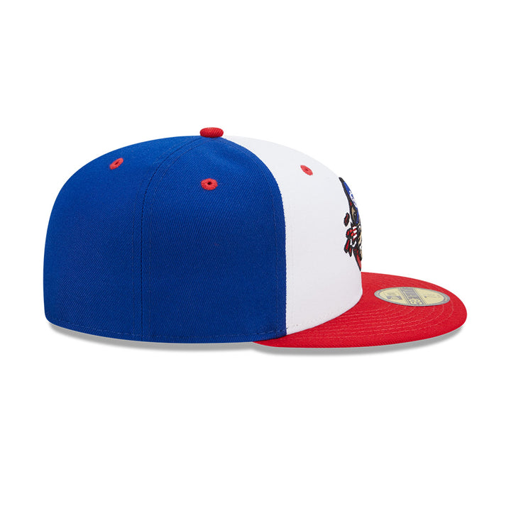South Bend Cubs MILB Strapback Hat Red White Blue Spellout 