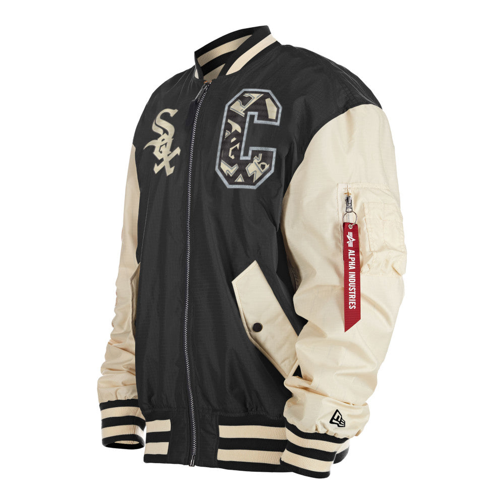 White Sox World Series Leather Sleeve Reversible store Varsity Jacket