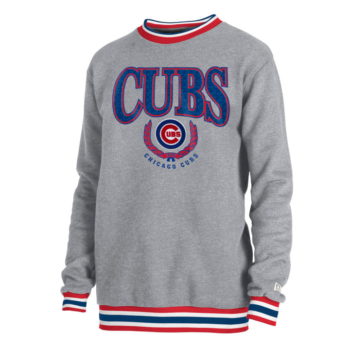 Chicago Cubs Men's New Era Grey Throwback Sweater - Clark Street Sports