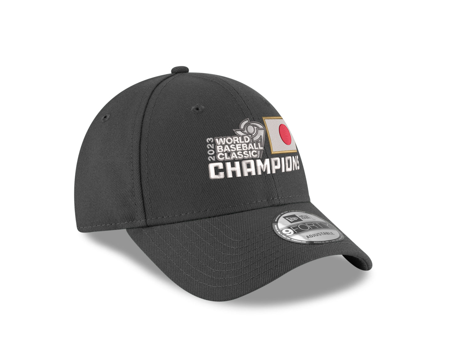 Japan 2023 World Baseball Classic Champions New Era Graphite 9FORTY Adjustable Hat
