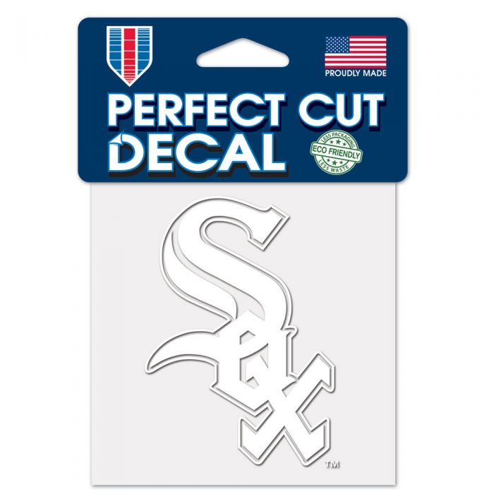 Chicago White Sox 4" x 4" Perfect Cut Decal White