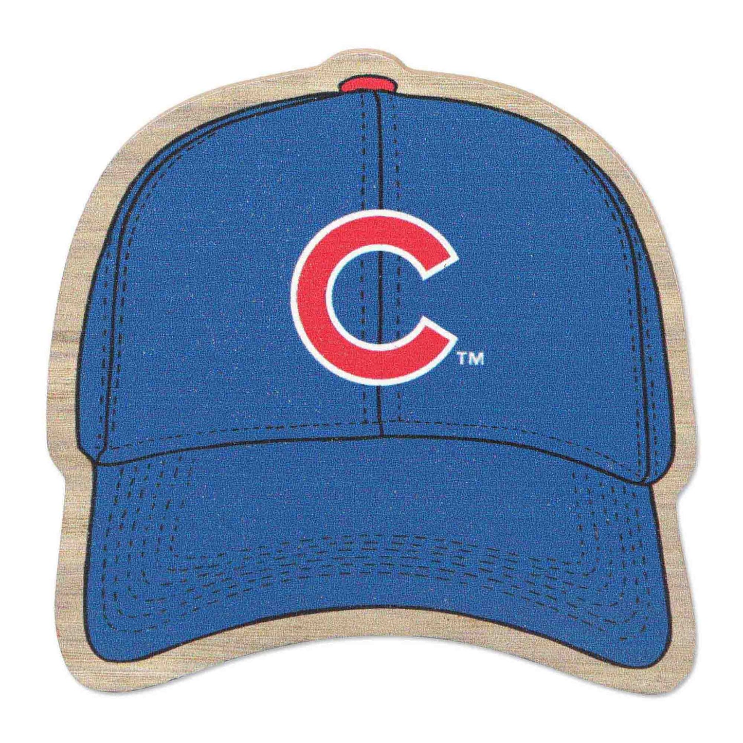 Chicago Cubs Cap Wood Magnet 2.5" x 3"