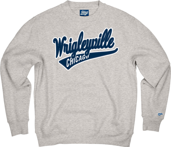 Wrigley Field Men's Grey Wrigleyville Crewneck Sweatshirt