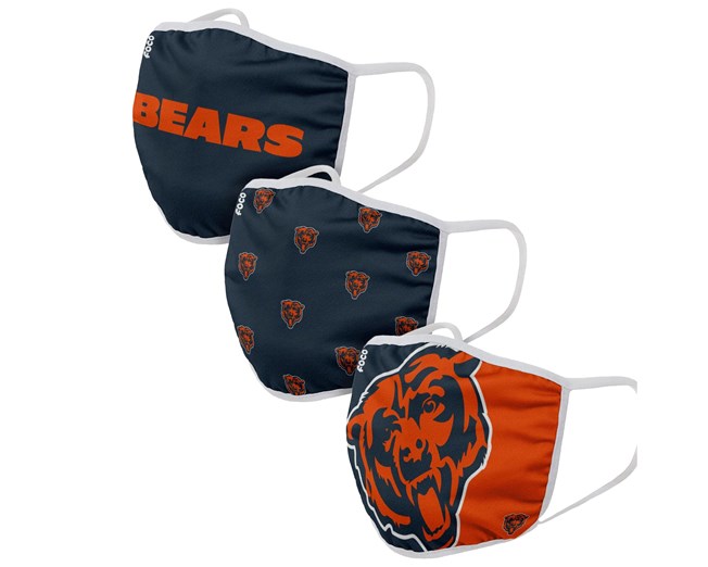 Chicago Bears 3 Pack Face Covers/Masks
