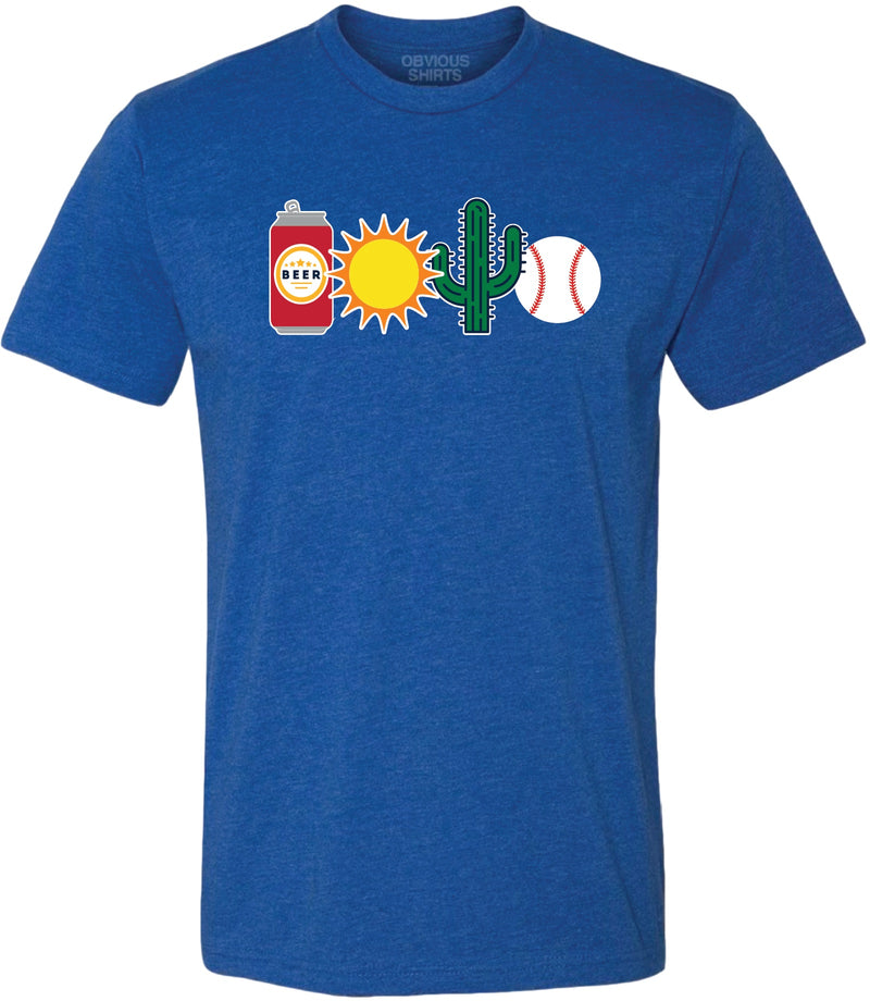 Spring Training Beer Sun Cactus Baseball Graphic Tee