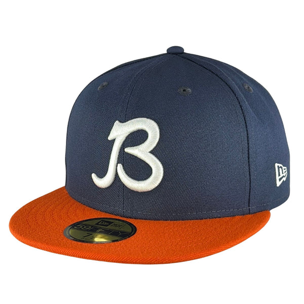 chicago bears hat that looks like a football helmet Unisex Chicago Bears B Logo New Era 59FIFTY Fitted Hat 7 5/8