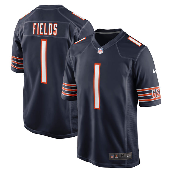 Nike Chicago Bears Justin Fields Mens White Replica Game Jersey