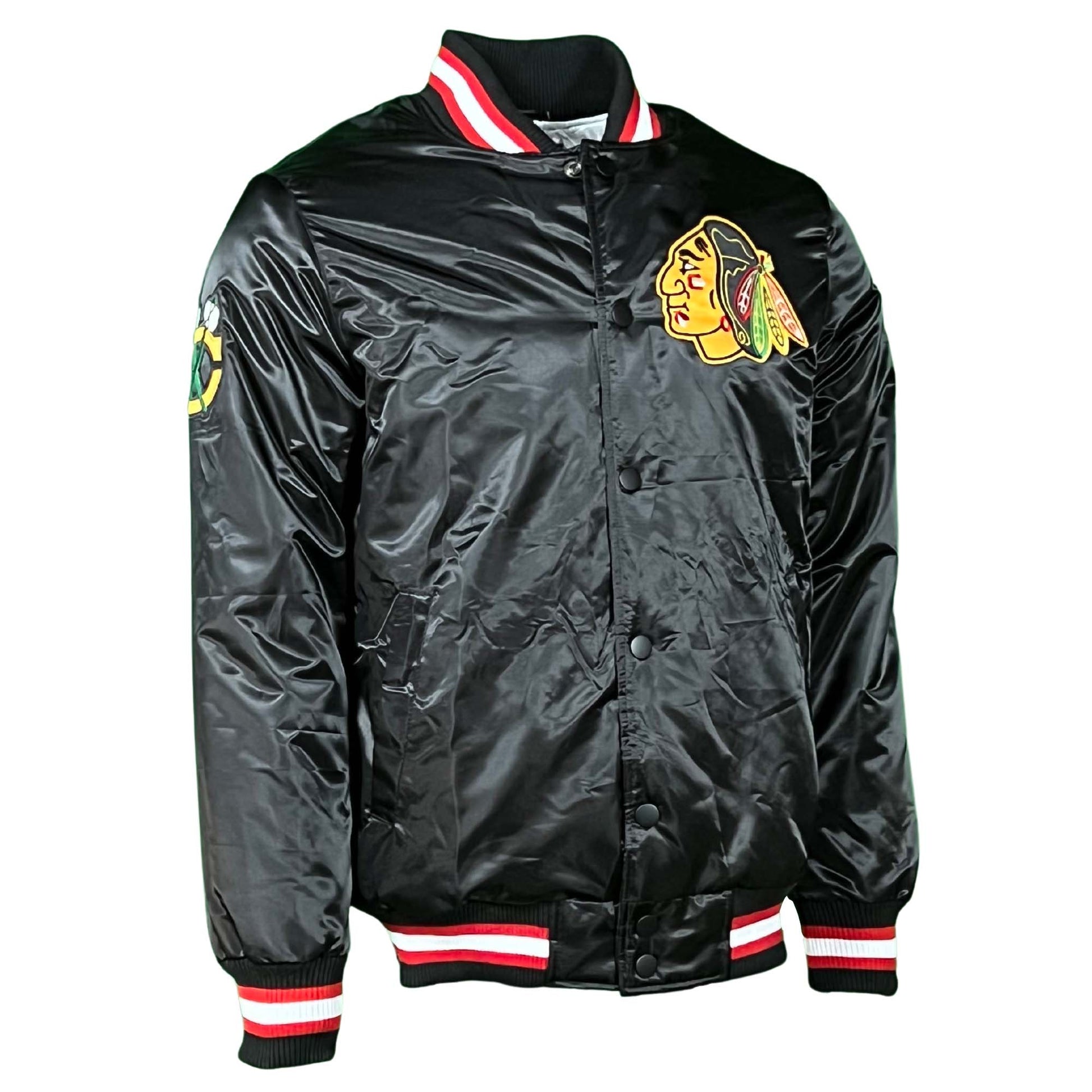 Chicago Blackhawks Black Vintage Starter Jacket – Clark Street Sports