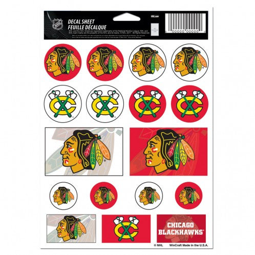 Chicago Blackhawks 5"x7" Vinyl Sticker Sheet