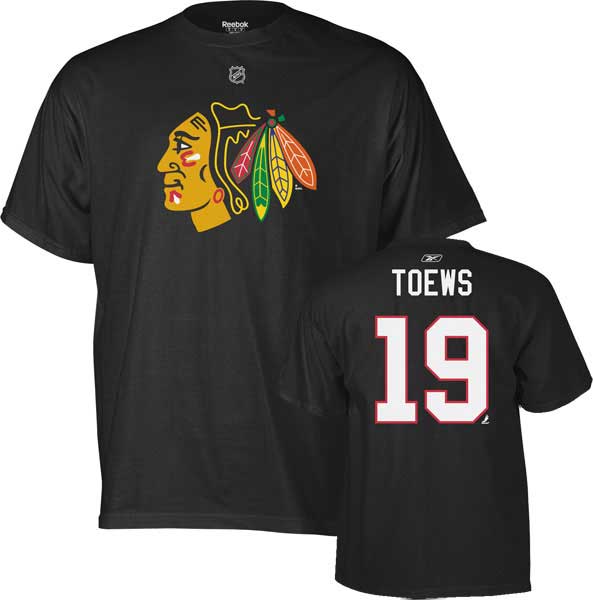 Chicago Blackhawks Jonathan Toews Youth Size Player Name & Number T-Shirt Black by Reebok