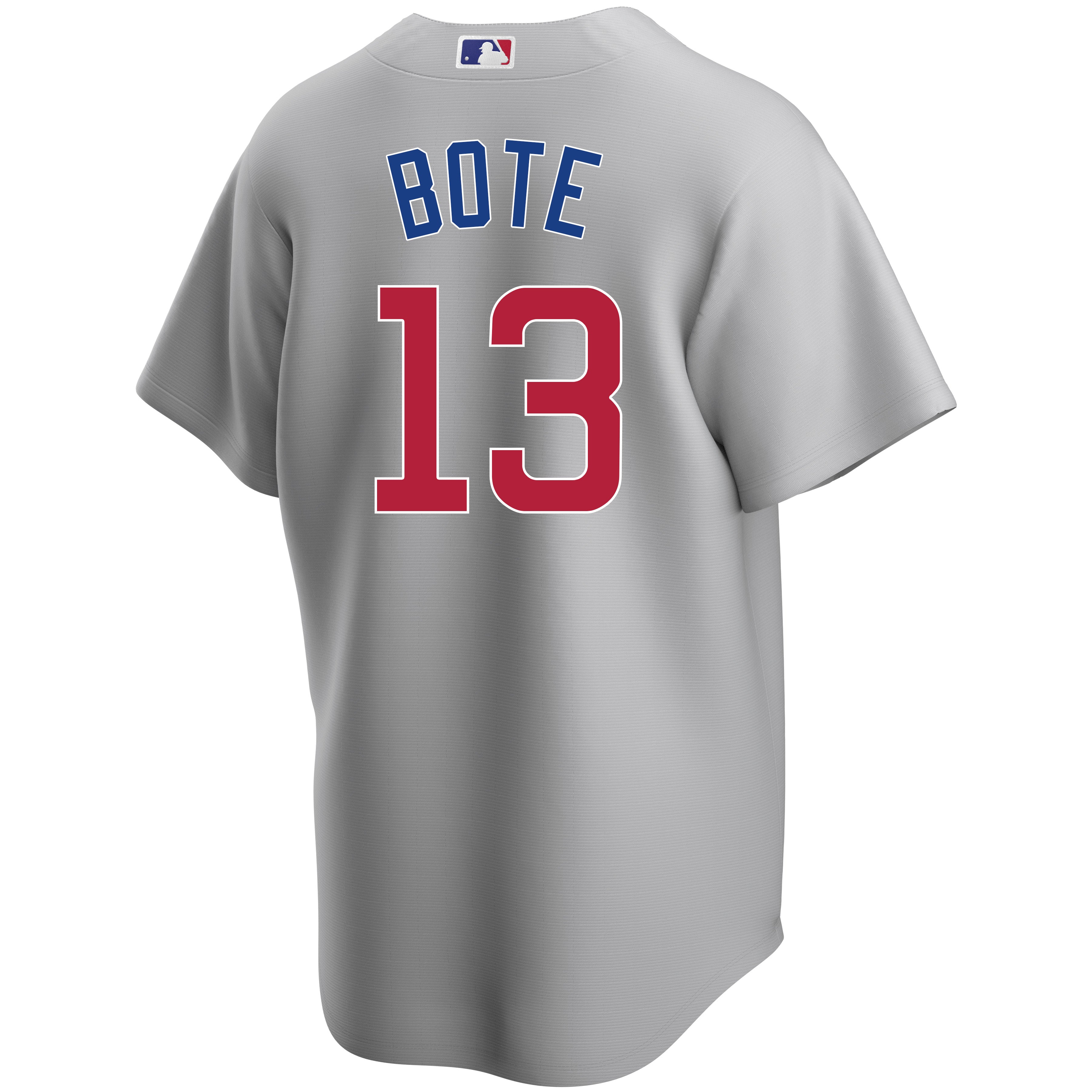 Cubs No13 David Bote Men's Nike Gray Road 2020 Authentic Team Jersey