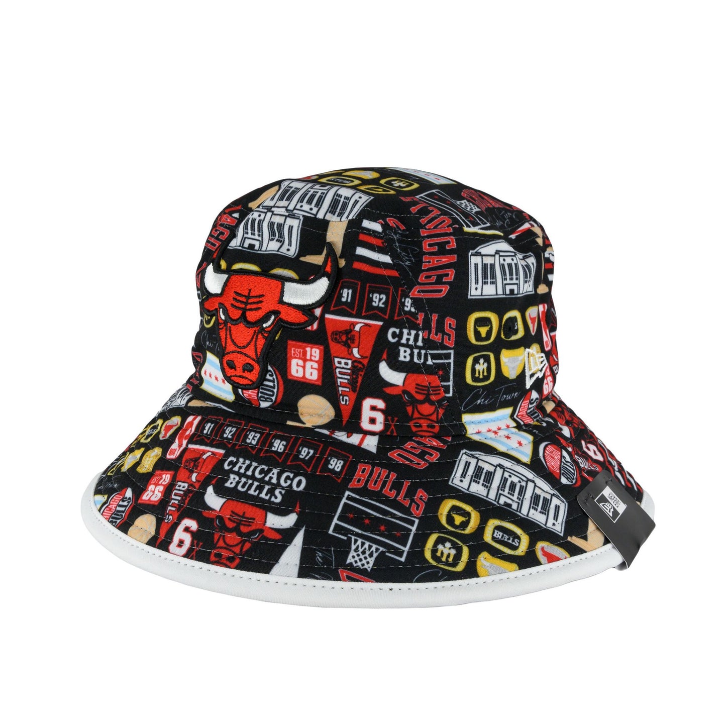 Chicago Bulls Black All Logos Bucket Hat