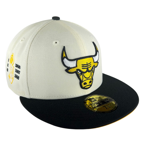 New Era Chicago Bulls NBA Black & Yellow 9FIFTY Snapback Hat in Black/Yellow/Yellow