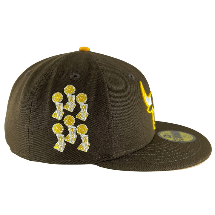 Chicago Bulls Dia de Los Padres Brown/Gold New Era 59FIFTY Fitted Hat, 7 3/8