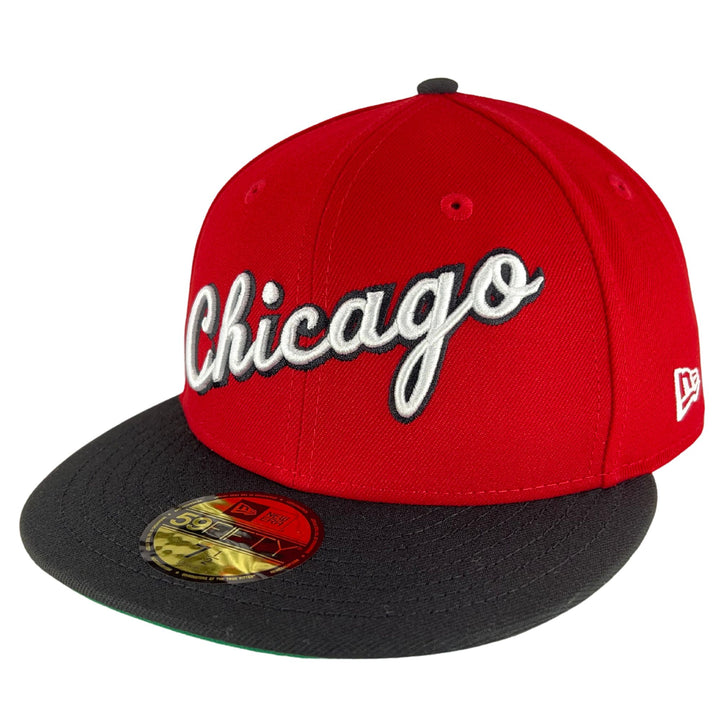 Chicago Bulls Red/Black/Green UV Script New Era 59FIFTY Fitted Hat - Clark  Street Sports