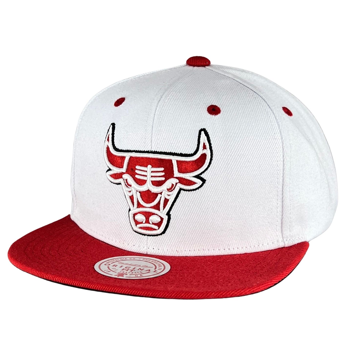 Chicago Bulls White Red Snapback Hat
