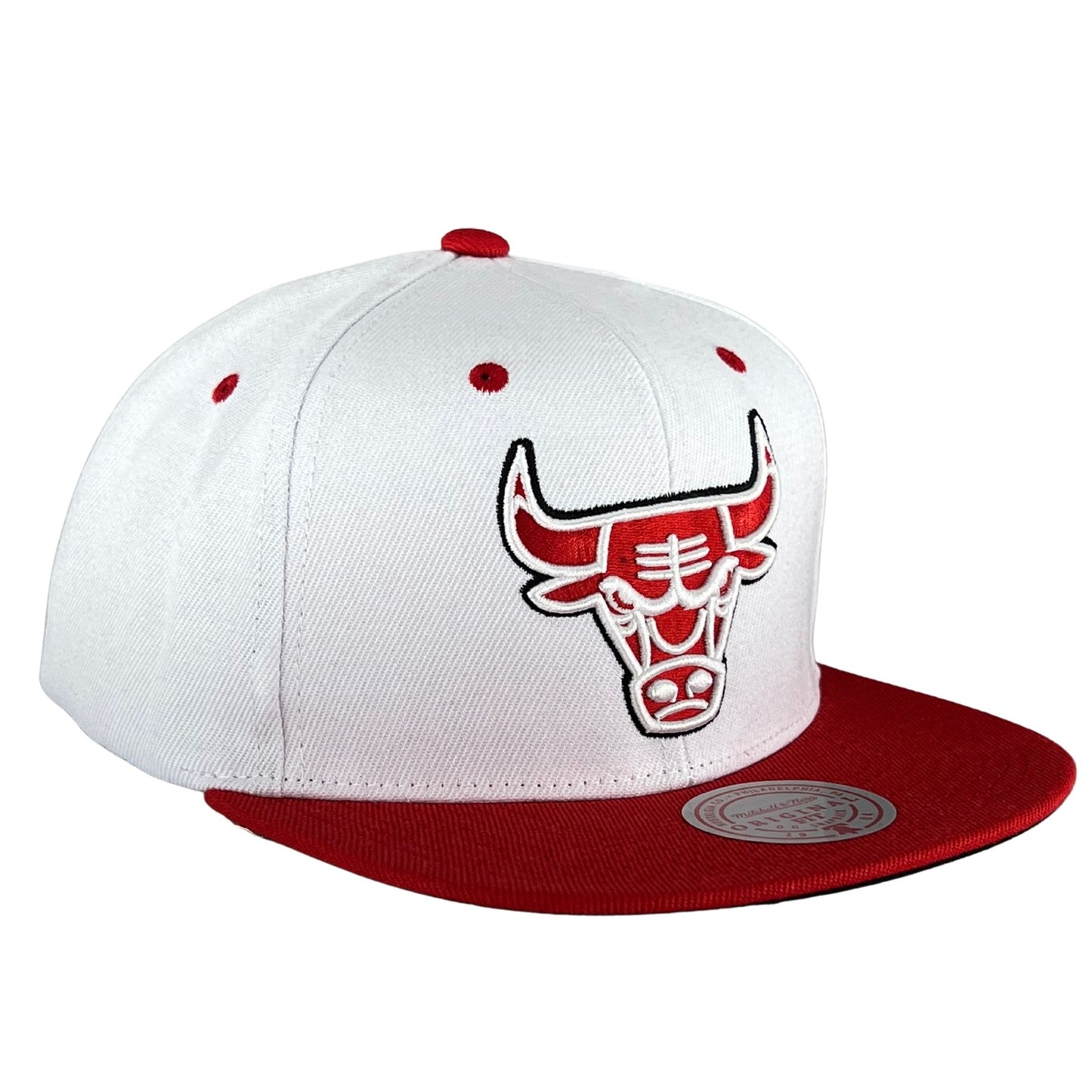 Chicago Bulls White Red Snapback Hat